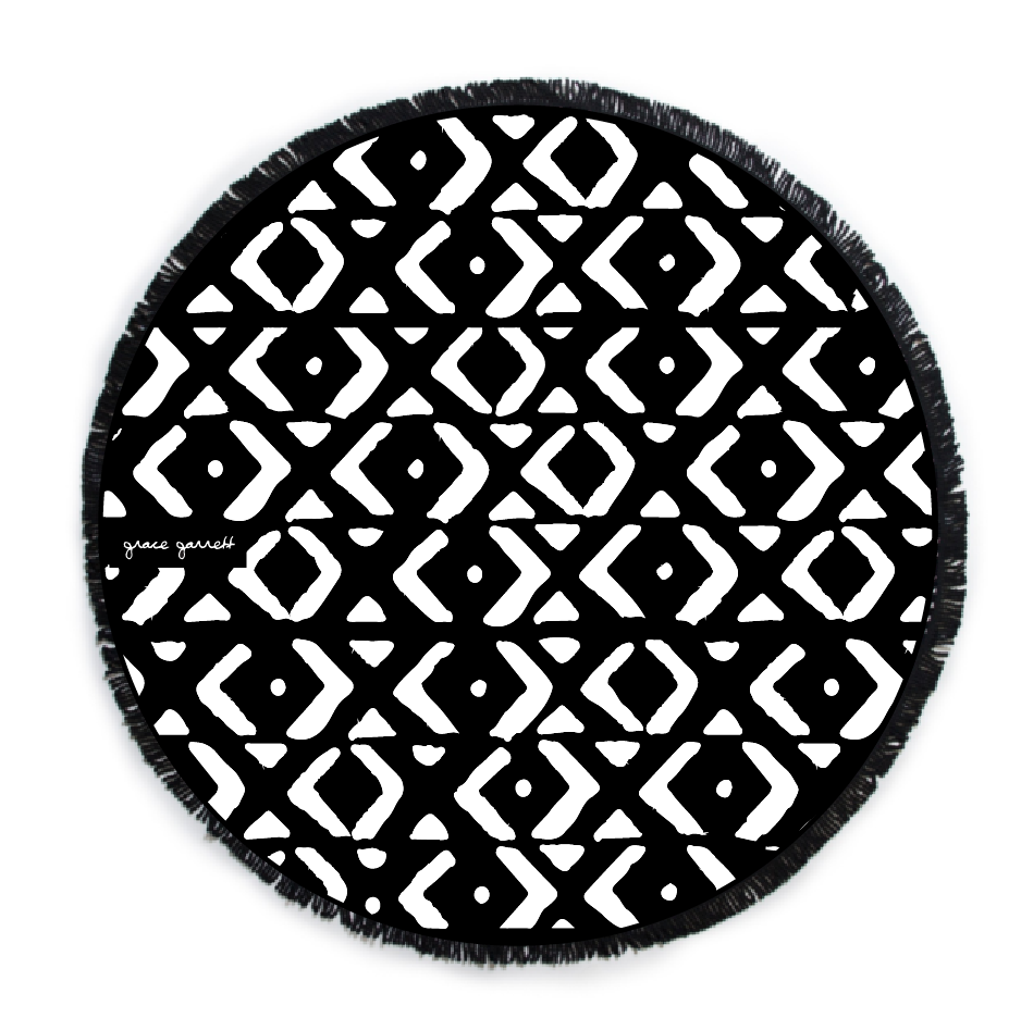 Mud Cloth Round Beach Towel - LIMITED EDITION - image 1