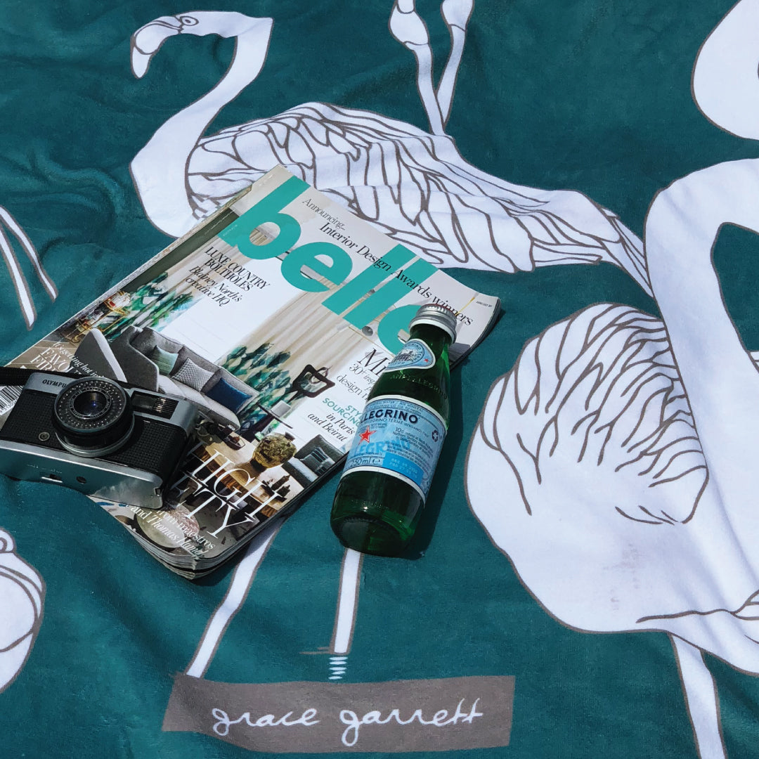 Flamingos Teal Beach Towel - Summer 2018/19 image 1