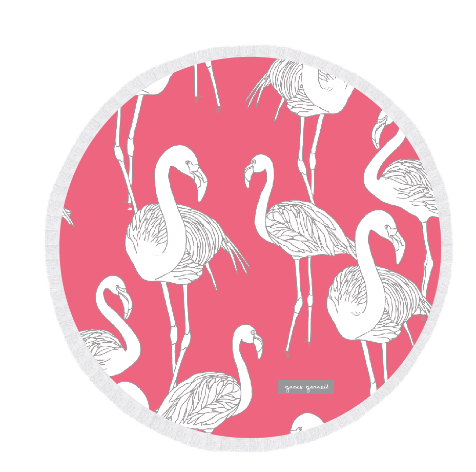 Deco Flamingos Round Beach Towel - LIMITED EDITION - image 2