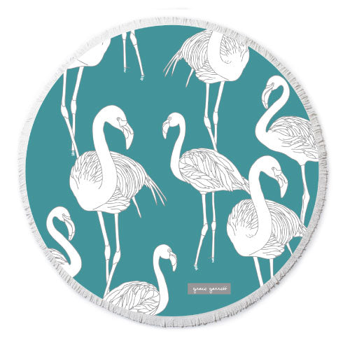 Flamingos Teal Beach Towel - Summer 2018/19 image 4