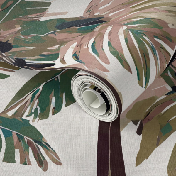 Shady Palms Wallpaper Raspberry