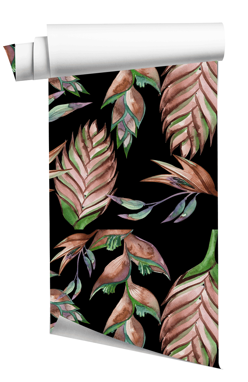 Ginger Floral Black Wallpaper image 0