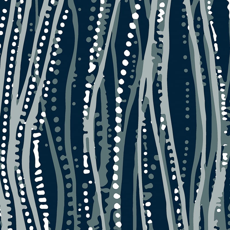 Pearls of the Sea Fabric – Blue Ink