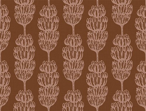 Banana Stripe Fabric in Burnt Fig by Grace Garrett