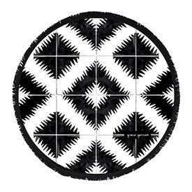 AGADIR ROUND BEACH TOWEL BLACK - NEW image 1
