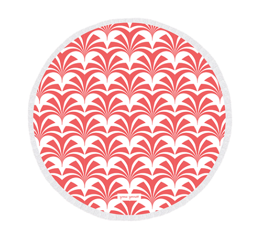 Coral Miami Palms Round Beach Towel - LIMITED EDITION - image 1