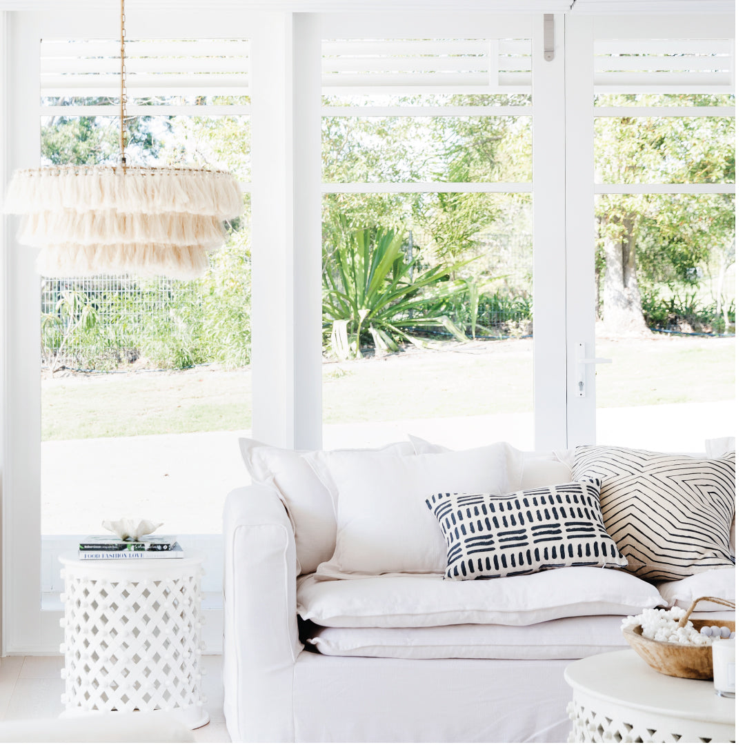 Tribal Sticks Black / Bone Cushion