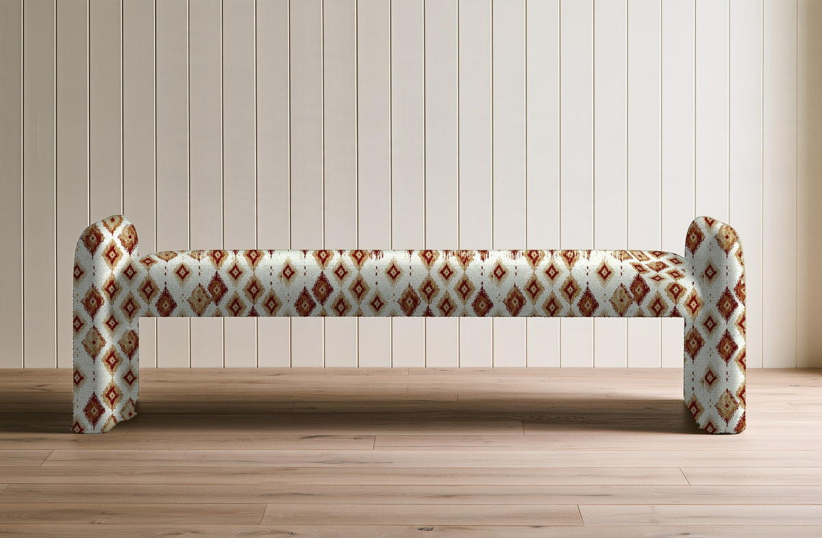 Upholstered bench in Molonglo Lichen Terracotta